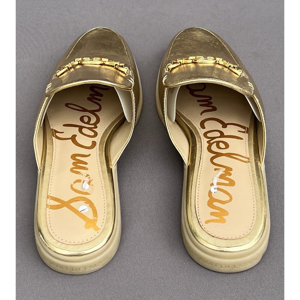 SAM EDELMAN Kira Mule Leather upper Women’s Shoes Amber Gold 8.5 US Size - Picture 7 of 13